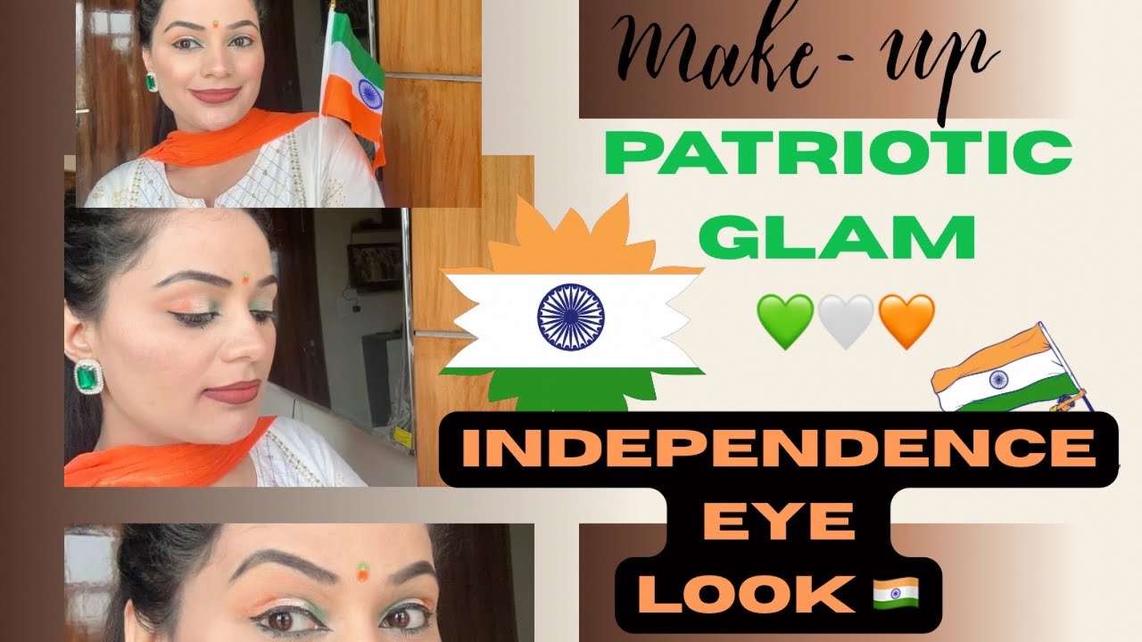 Easy & Glam Independence Day Eye Makeup Tutorial 🇮🇳 ##independencedayspecial #eyemakeuptips #trend 