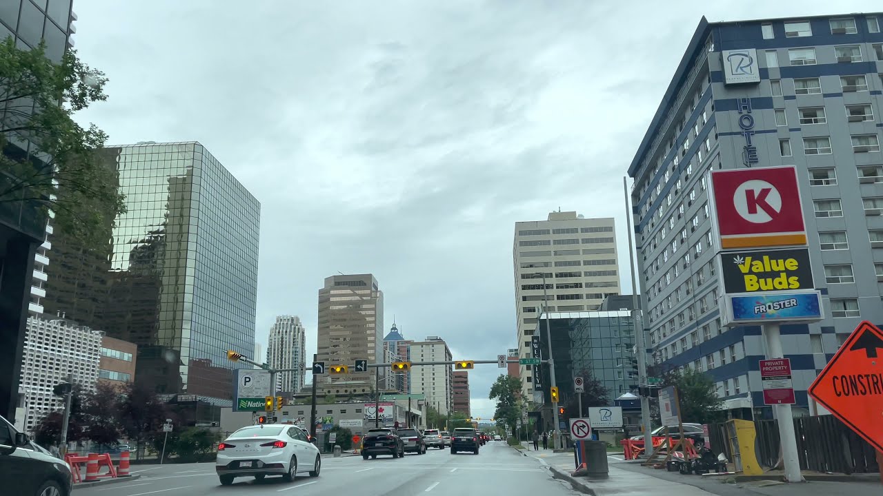 Driving From Calgary Airport To Calgary Downtown [4K]