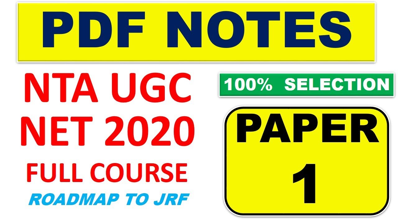 Paper 1 PDF Notes Complete ugc net 2020