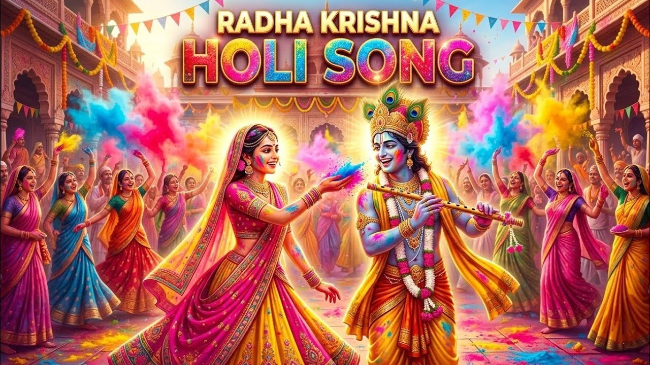 Radha Krishna Holi Song 2026 | Krishna Holi Dance | Bangla Dol Purnima Bhajan | Shyamer Ronge Radha