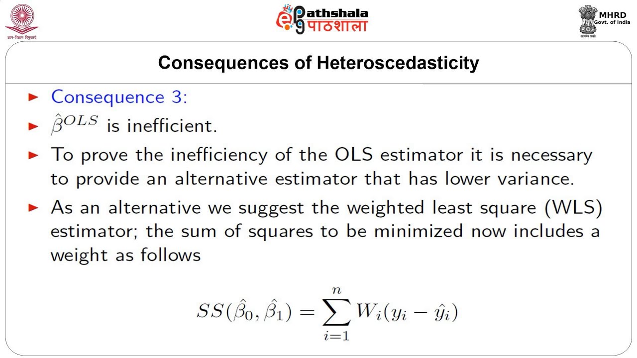 Consequences of heteroscedasticity