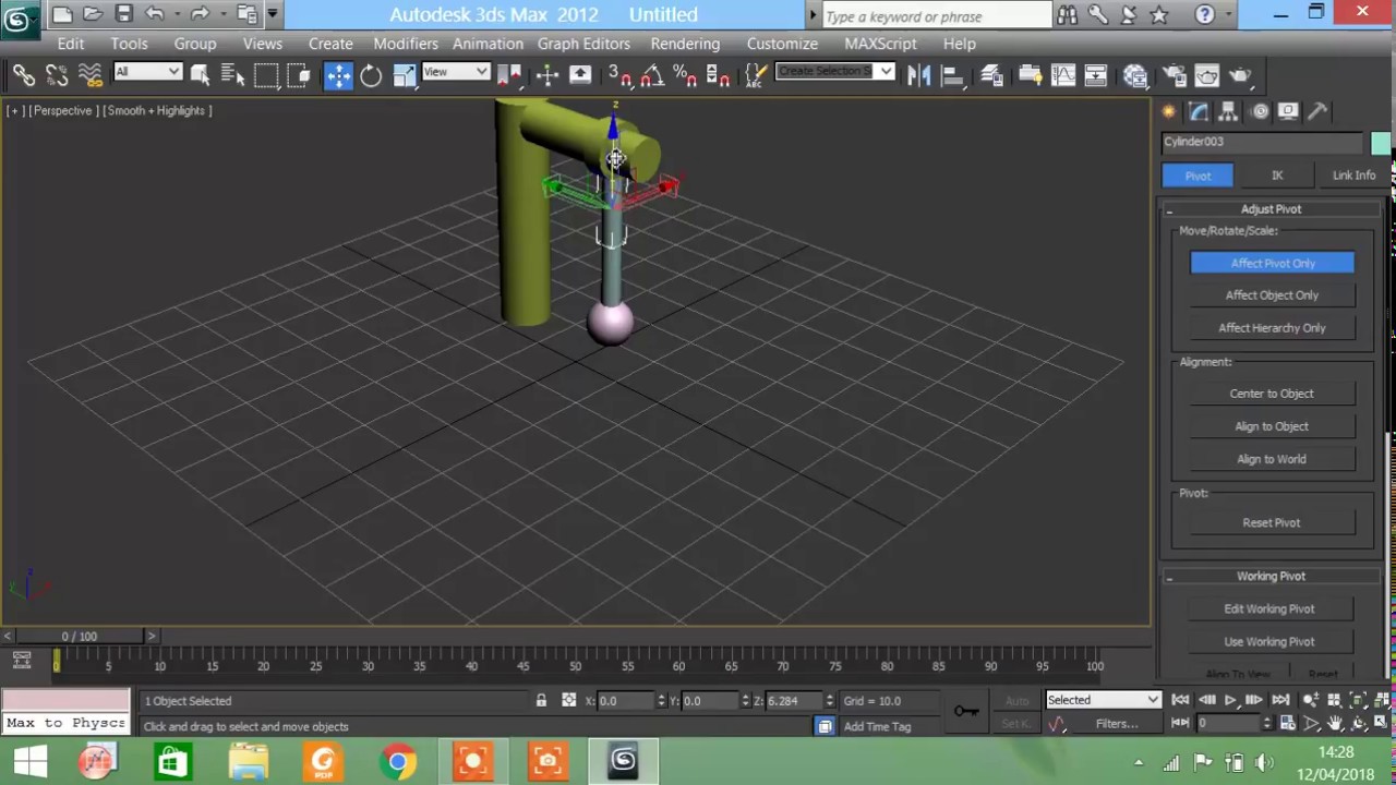 Simple pendulum animation 3d max (Totorial)