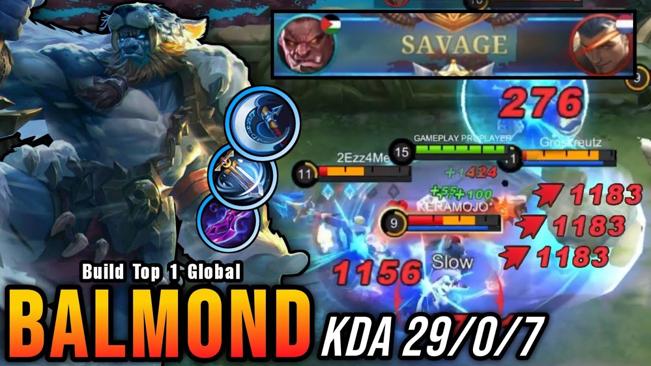 SAVAGE & MANIAC!! 29 Kills Balmond MVP 18.2 Points!! - Build Top 1 Global Balmond ~ MLBB