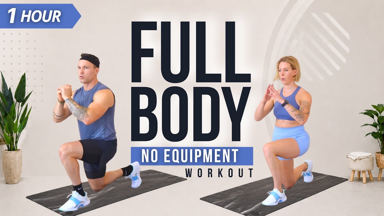 1 Hour FULL BODY WORKOUT at Home&nbsp;- Bodyweight Circuits - Low Impact workout&nbsp;-&nbsp;No Equipment Needed