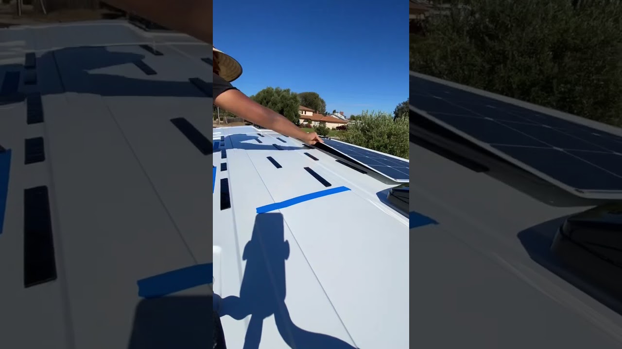 How to easily Install Solar Panels on your Van Conversion #shorts #vanlife #vanconversion #vanbuild