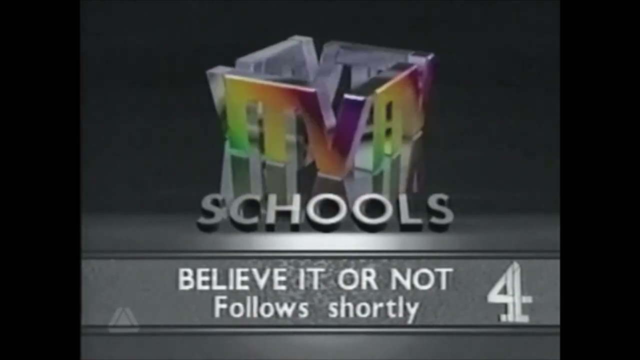 ITV Schools On Channel 4 - Believe It Or Not Follows Shortly Caption - 1992