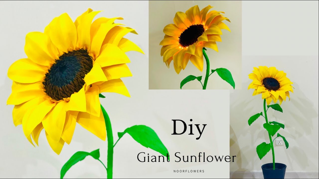 DIY Giant Sunflower Tutorial || Flower art || Flower craft ||