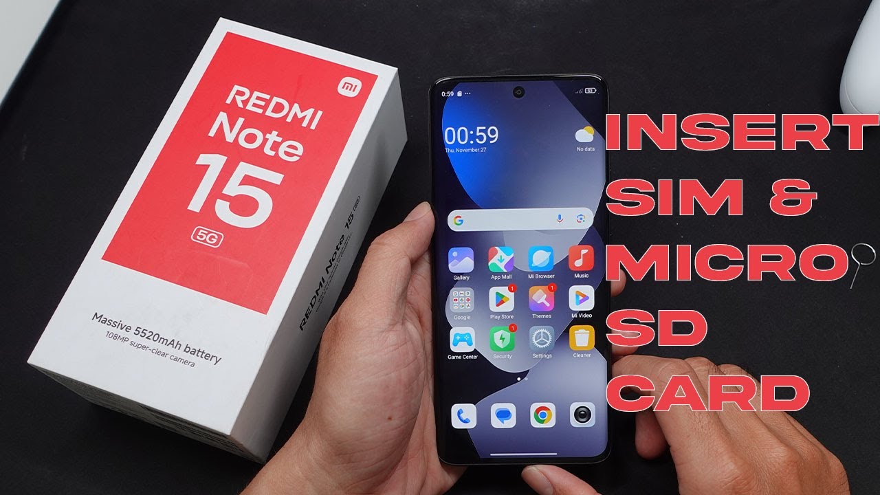 Redmi Note 15 5G - How To Insert Sim & MicroSd Card