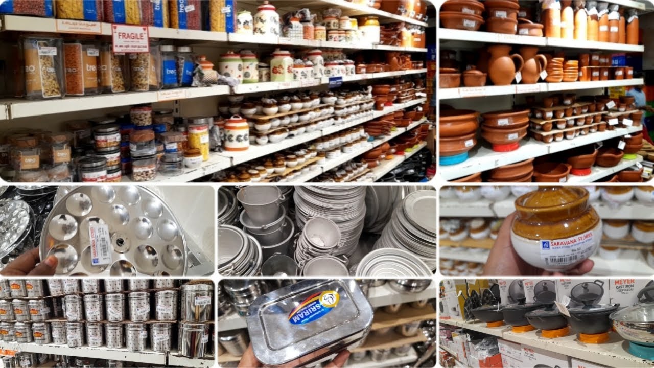 Saravana Stores Kitchen Items,Ceramic Collection,Stainless Steel Utensils with Price |Chrompet