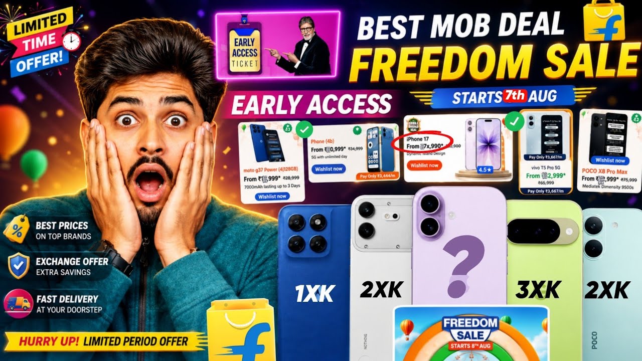 Flipkart Freedom Sale Early Access Mobile Offers 2026 Coupon Discount | Amazon Mobile Offers 2026