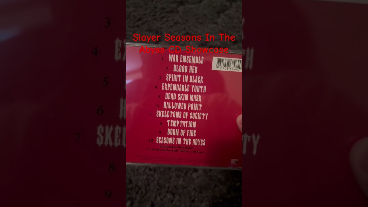 Slayer Seasons In The Abyss CD Showcase 