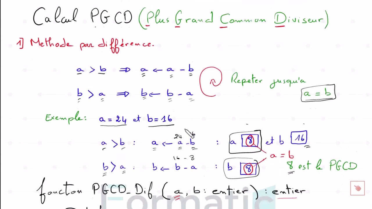 Comment Calculer le PGCD avec la M&eacute;thode des Diff&eacute;rences en Algorithmique ? 🔢💡