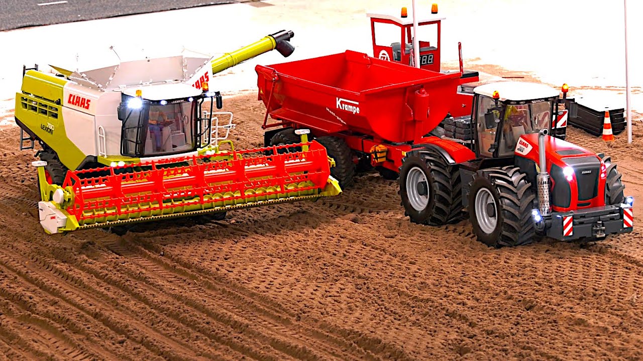 RC Combine Harvester Tractor Trucks Construction Site Vehicles Tow Truck Dump Trucks Excavator Mix