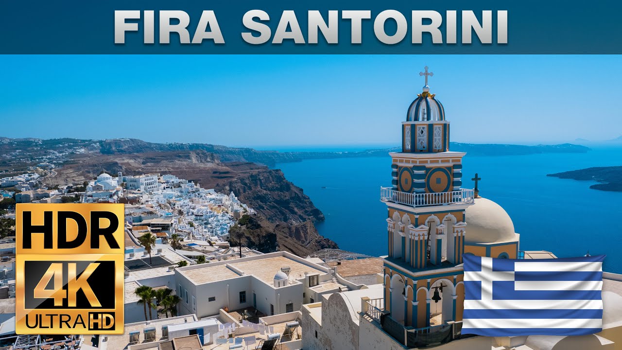 🇬🇷 Santorini - Fira | 4k UHD 60fps 🅷🅳🆁