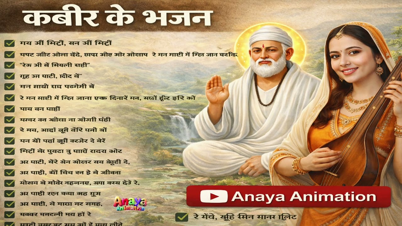 ओ राही! माटी, माया और राम नाम | Nonstop 28 कबीर भजन Mashup 2026 | anaya animation”