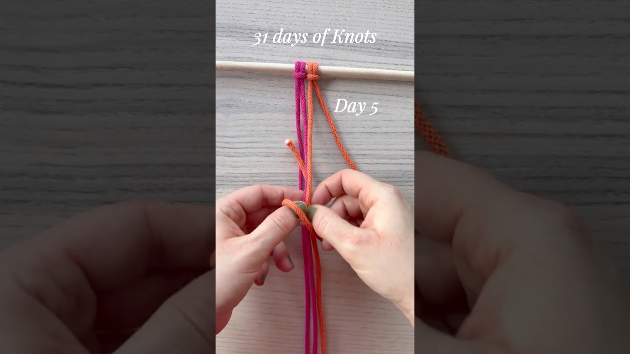 Day 5…a vertical twist on the essential larks head knot. 