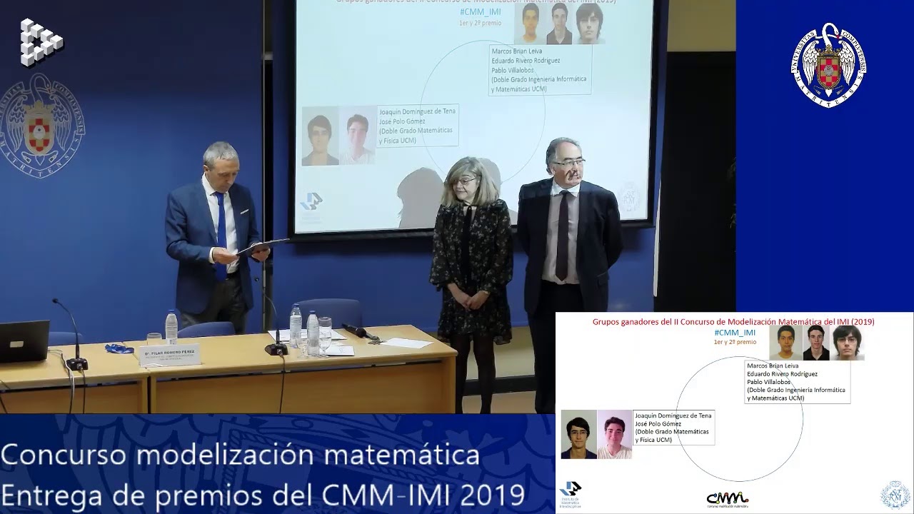 Concurso modelizaci&oacute;n matem&aacute;tica - Entrega de Premios CMM-IMI 2019