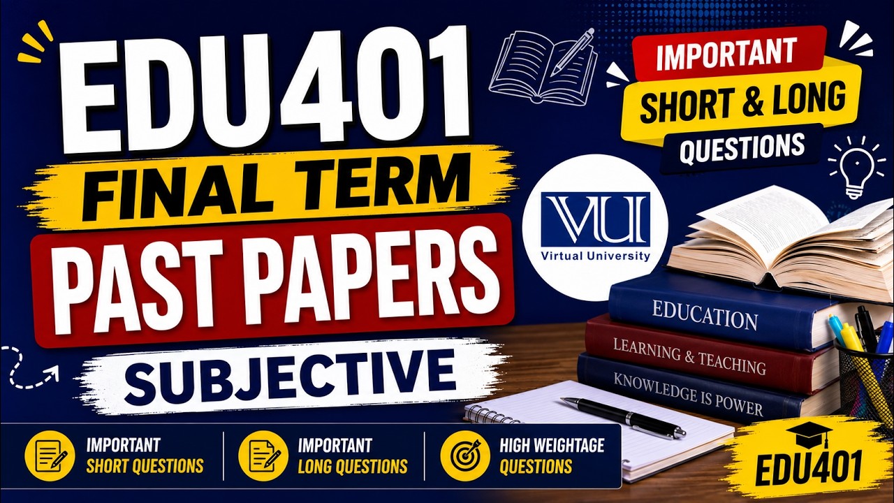 EDU401 Final Term Past Papers Subjective | Important Short & Long Questions | EDU401 Final Term | VU