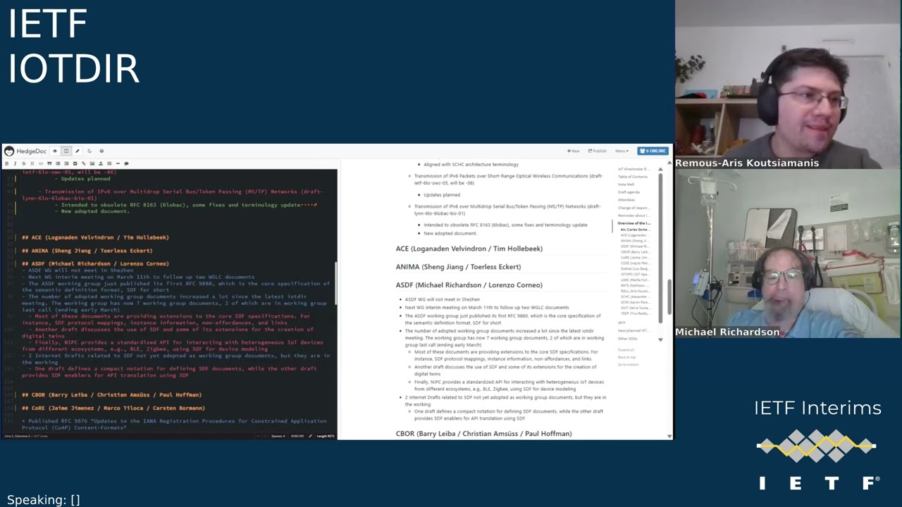 IETF interim: Internet of Things Directorate (IOTDIR) 2026-02-23 15:00