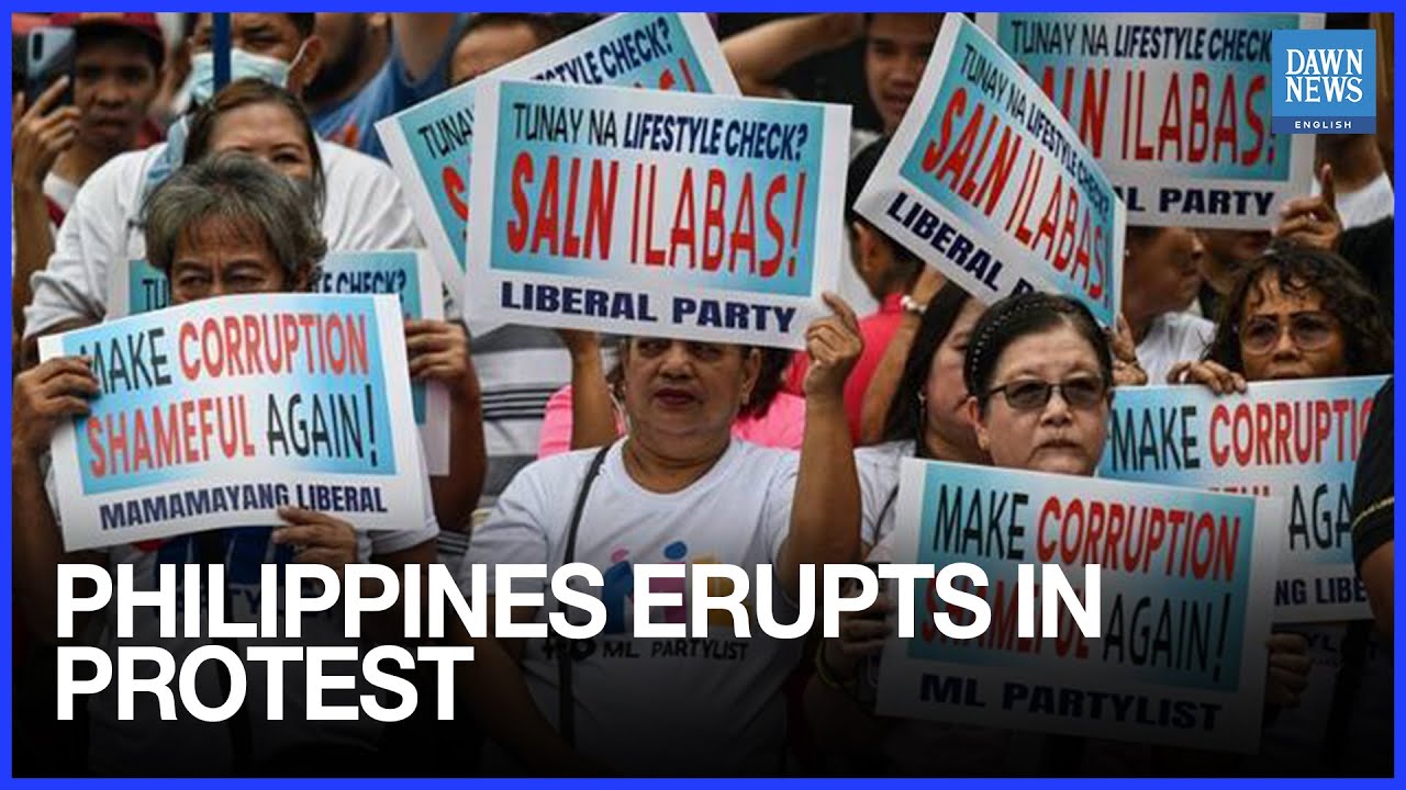 Philippines Faces Nationwide Protests Over Flood Graft Allegations | Dawn News English