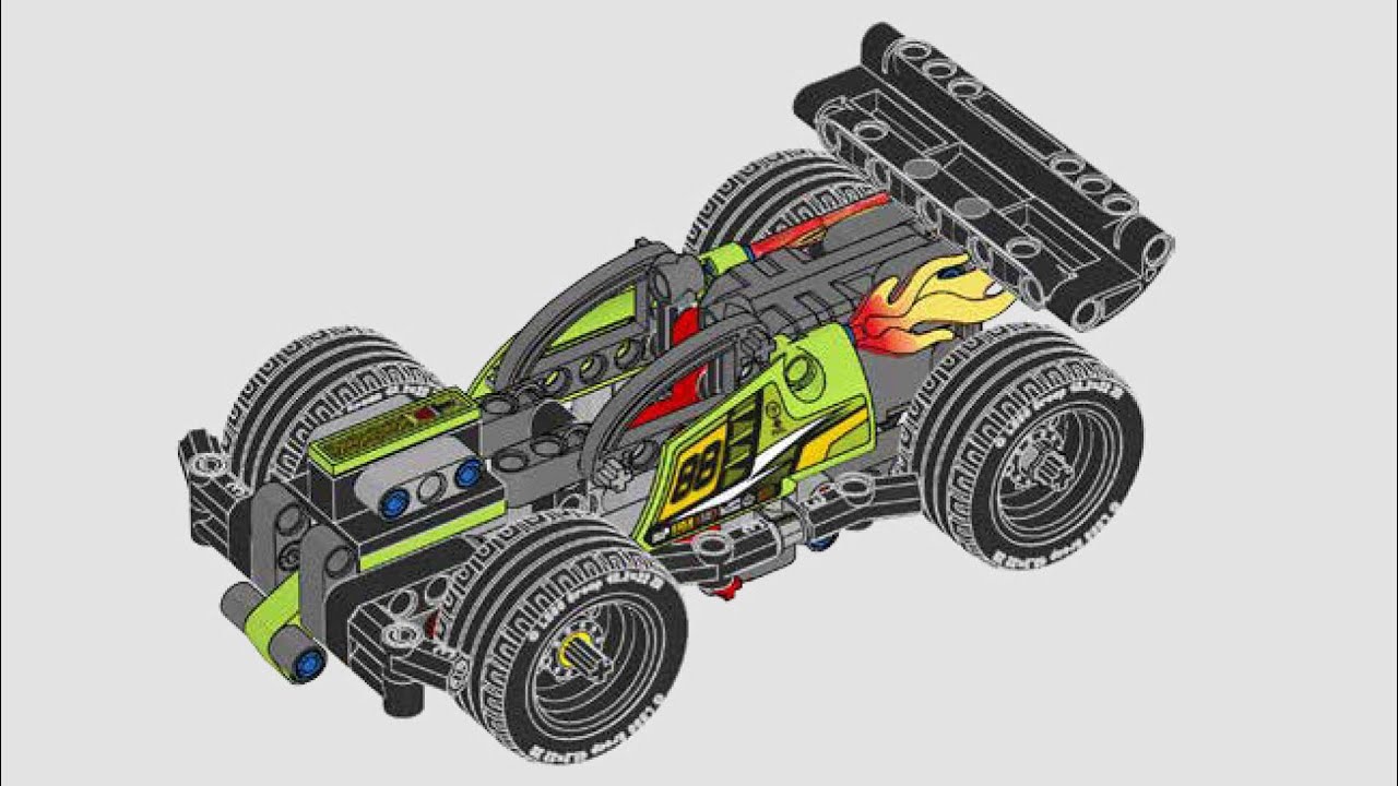 LEGO Technic 42072, Зеленый гоночный автомобиль - инструкции по сборке