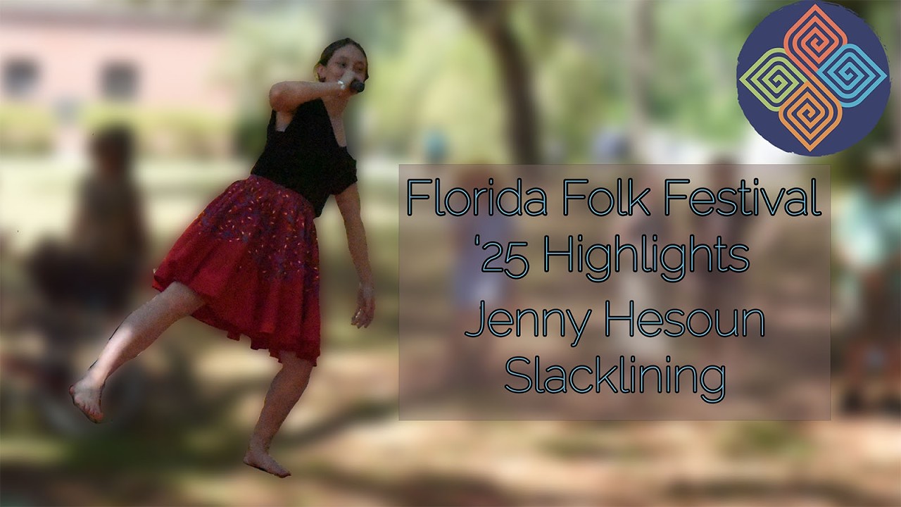 Slacklining with Jenny Hesoun: Florida Folk Festival 2025 Highlights