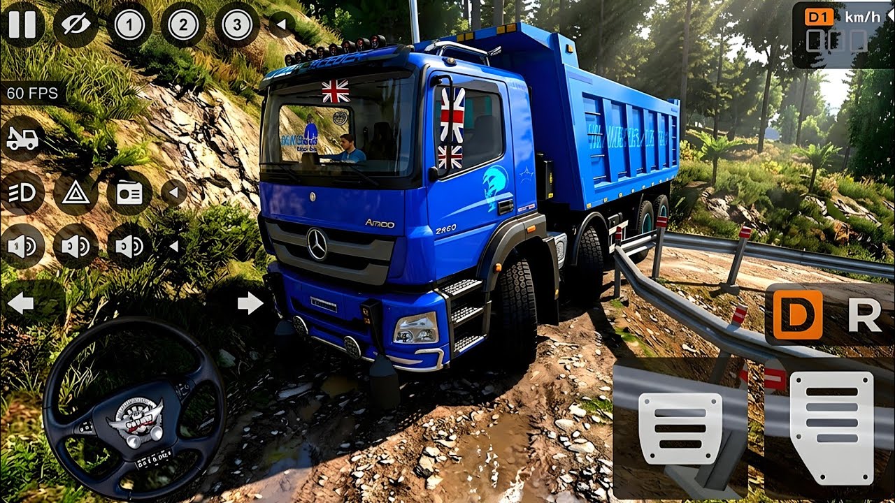 HEAVY 12 WHEELS BHARAT BENZ TRUCK IN EXTREMELY OFF-ROAD | BUSSID