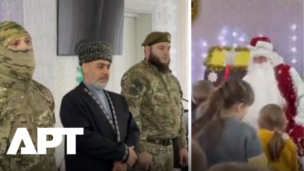 AKHMAT Special Forces Celebrate New Year With Schoolchildren in Liberated Donbas Cities | APT