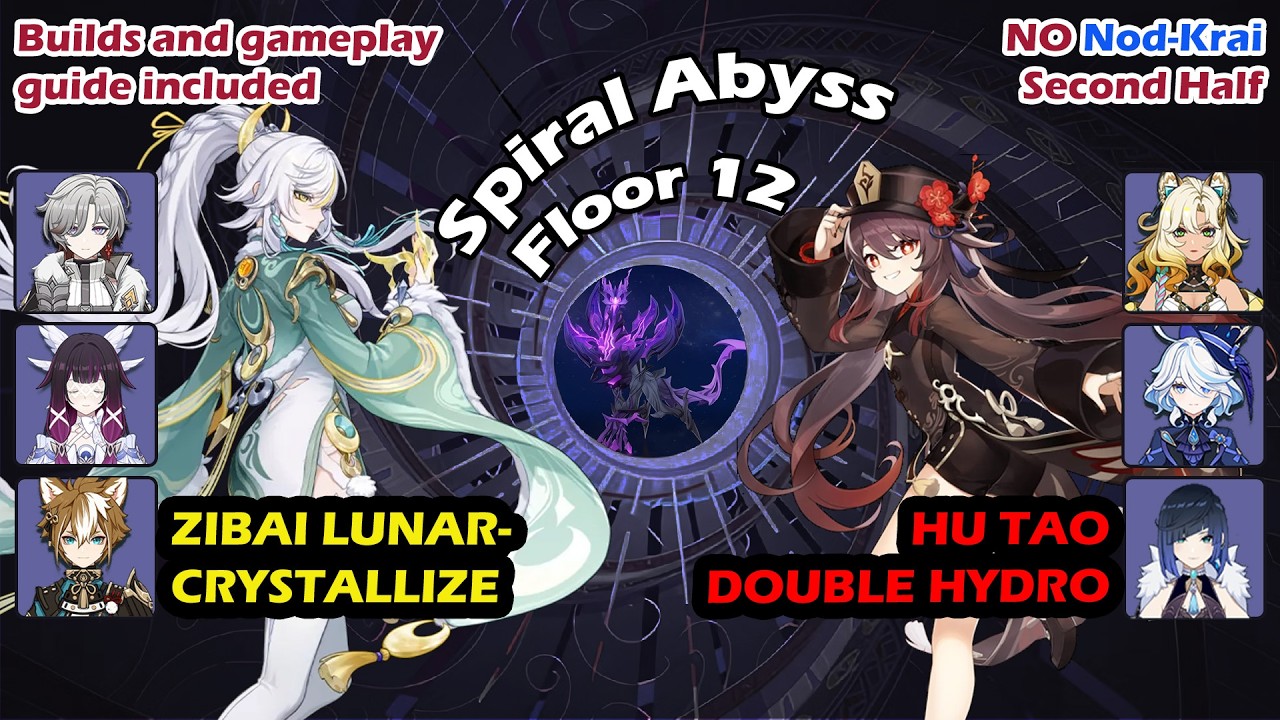 (6.4) Zibai Lunar-Crystallize, Hu Tao Double Hydro - Genshin Impact Spiral Abyss Floor 12