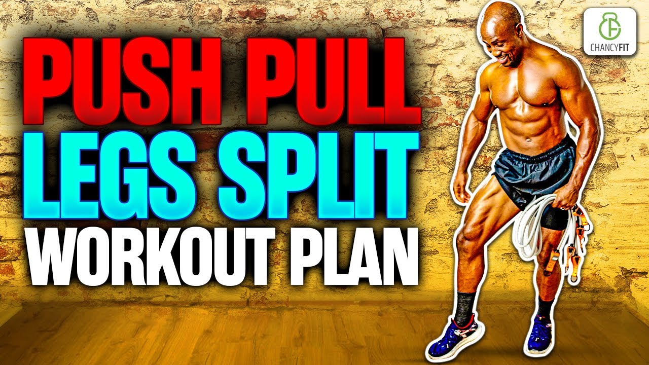 PUSH PULL  LEGS SPLIT WORKOUT PLAN FOR MUSCLE GAIN WITH RESISTANCE BAND