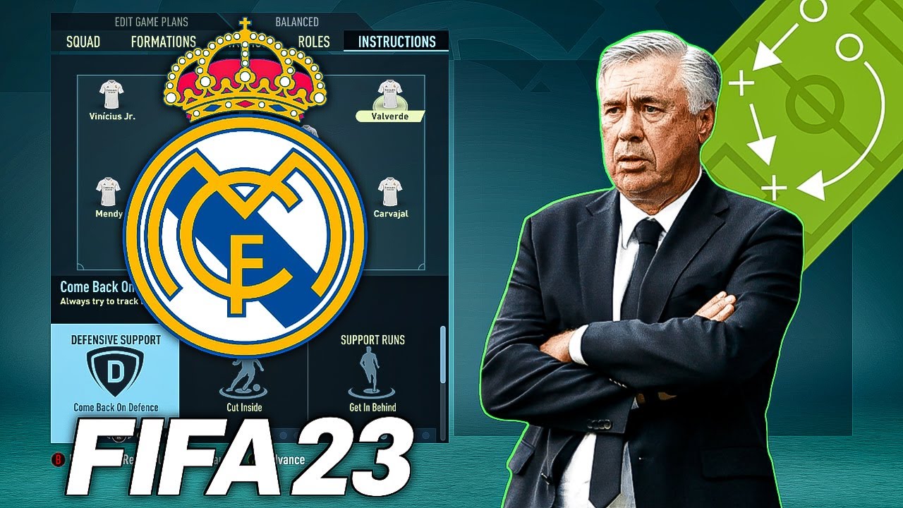 How To Play like Carlo Ancelloti's REAL MADRID | FIFA 23 TACTICS
