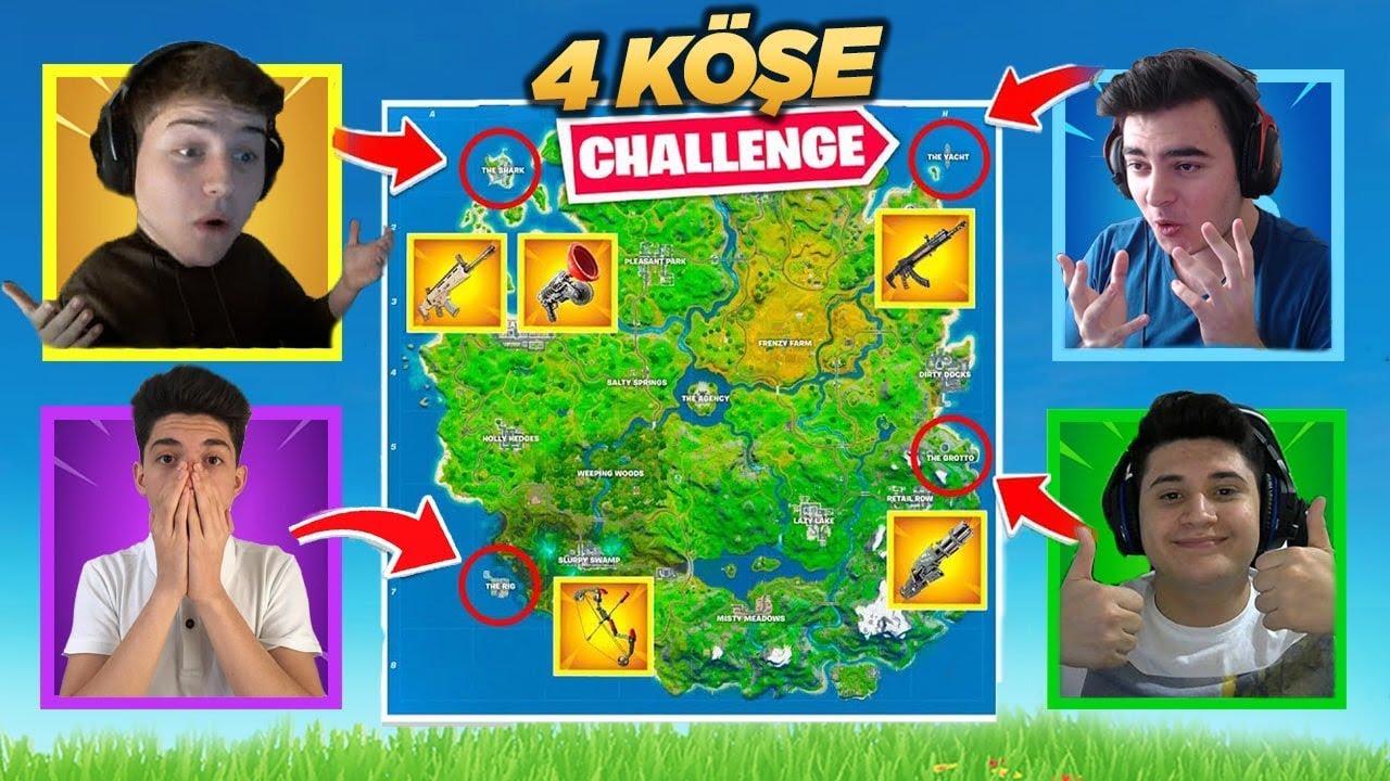 *4 K&Ouml;ŞE* Nadir Altın Silah Challenge !! (T&uuml;rk&ccedil;e Fortnite)