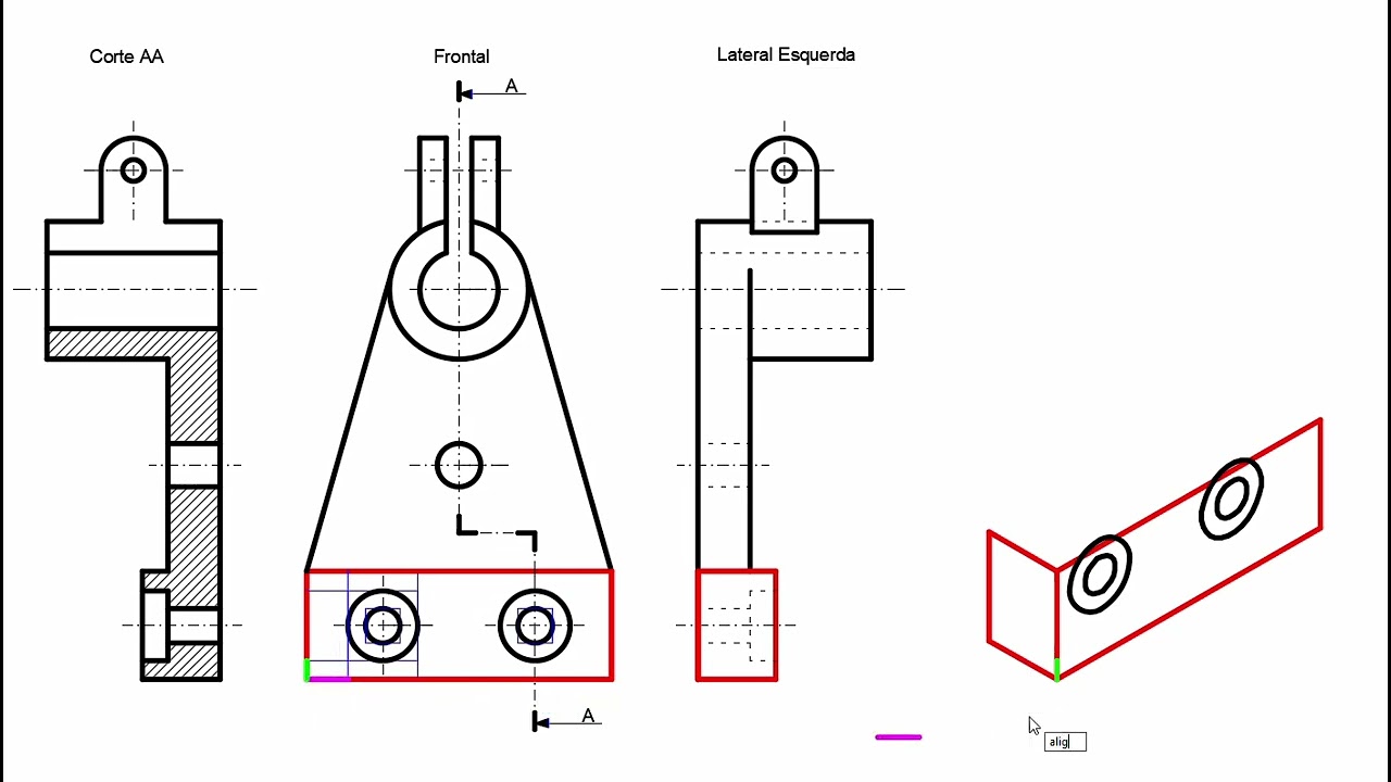12- Desenho Técnico- Exercício de Perspectiva Isométrica Simplificada- 2/4