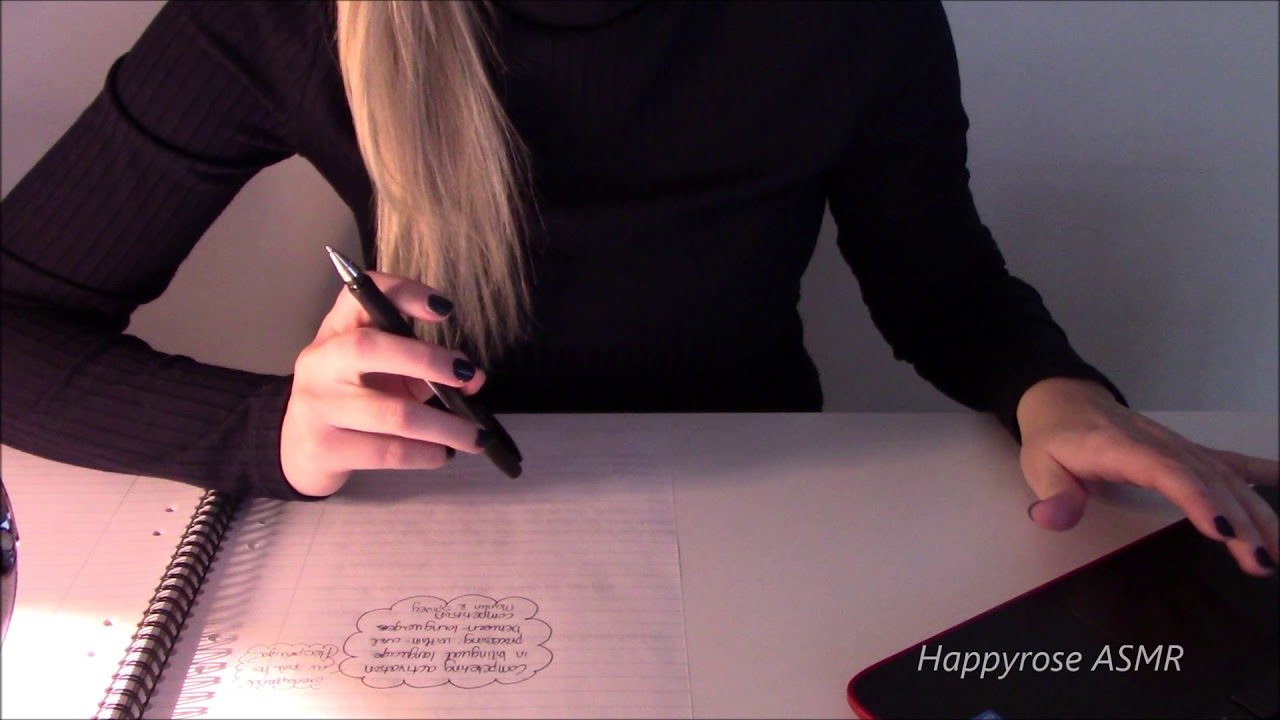 ASMR - *Study with me* - writing - typing -  inaudible whisper