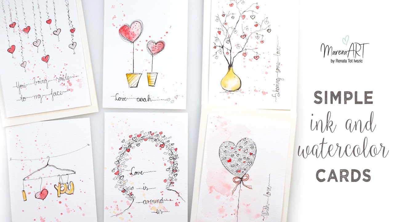 Создавайте поздравительные открытки ко Дню святого Валентина с помощью простой техники рисования ...