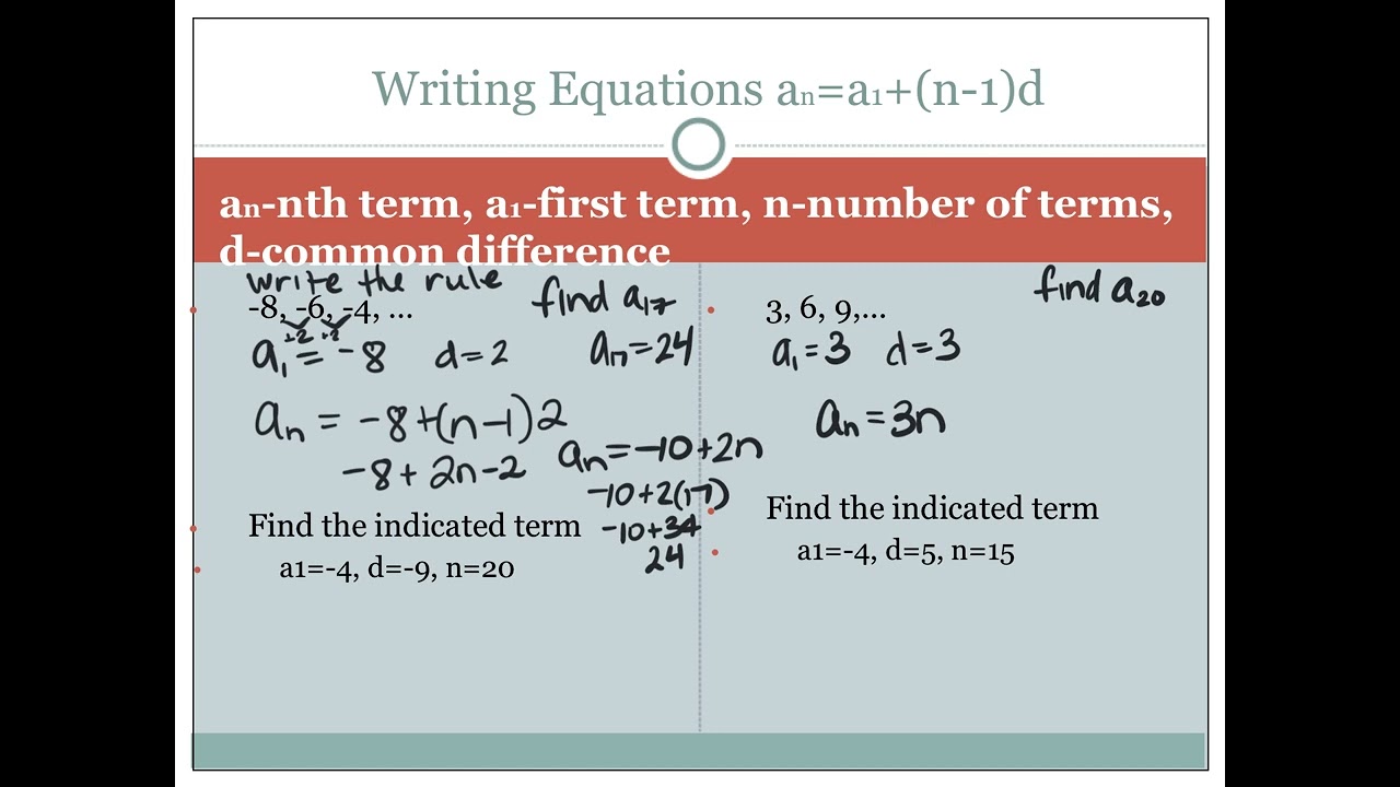 Arithmetic sequences and series