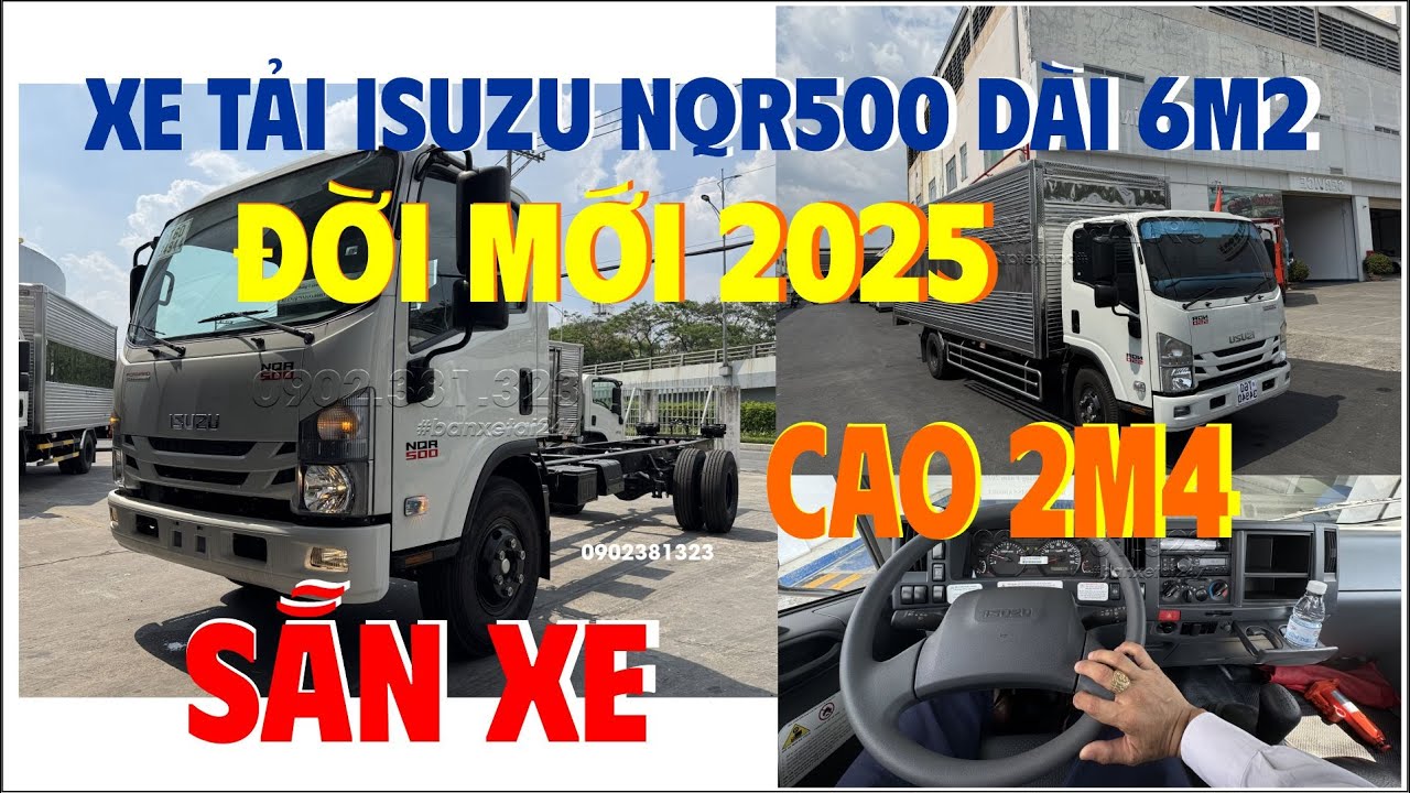 Giá Xe tải Isuzu 5 tấn NQR500, NQR550 EURO 5 đời 2025 Dài 6m2 Cao 2m4 Có Sẵn Giao Ngay - 0902381323
