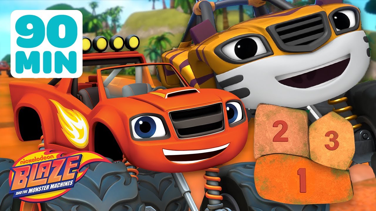 90 MINUTES of Counting, Measuring and More with Blaze and the Monster Machines! 🔢 w/ AJ