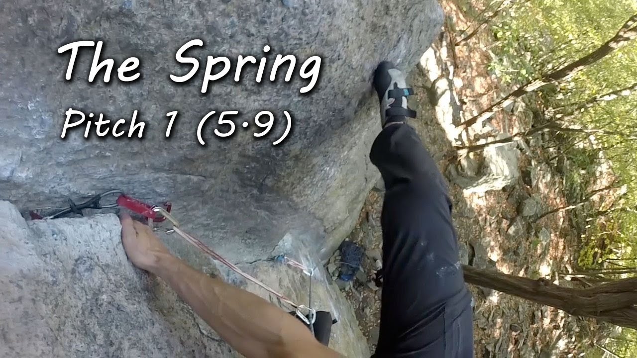 Trad Climbing on The Spring - Pitch 1 at The Gunks, NY