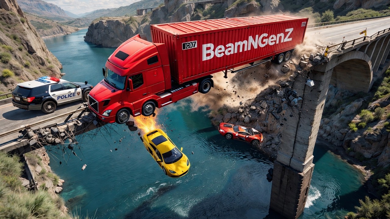 Cars vs COLLAPSE Broken Bridge - BeamNG.drive I BeamNGenZ