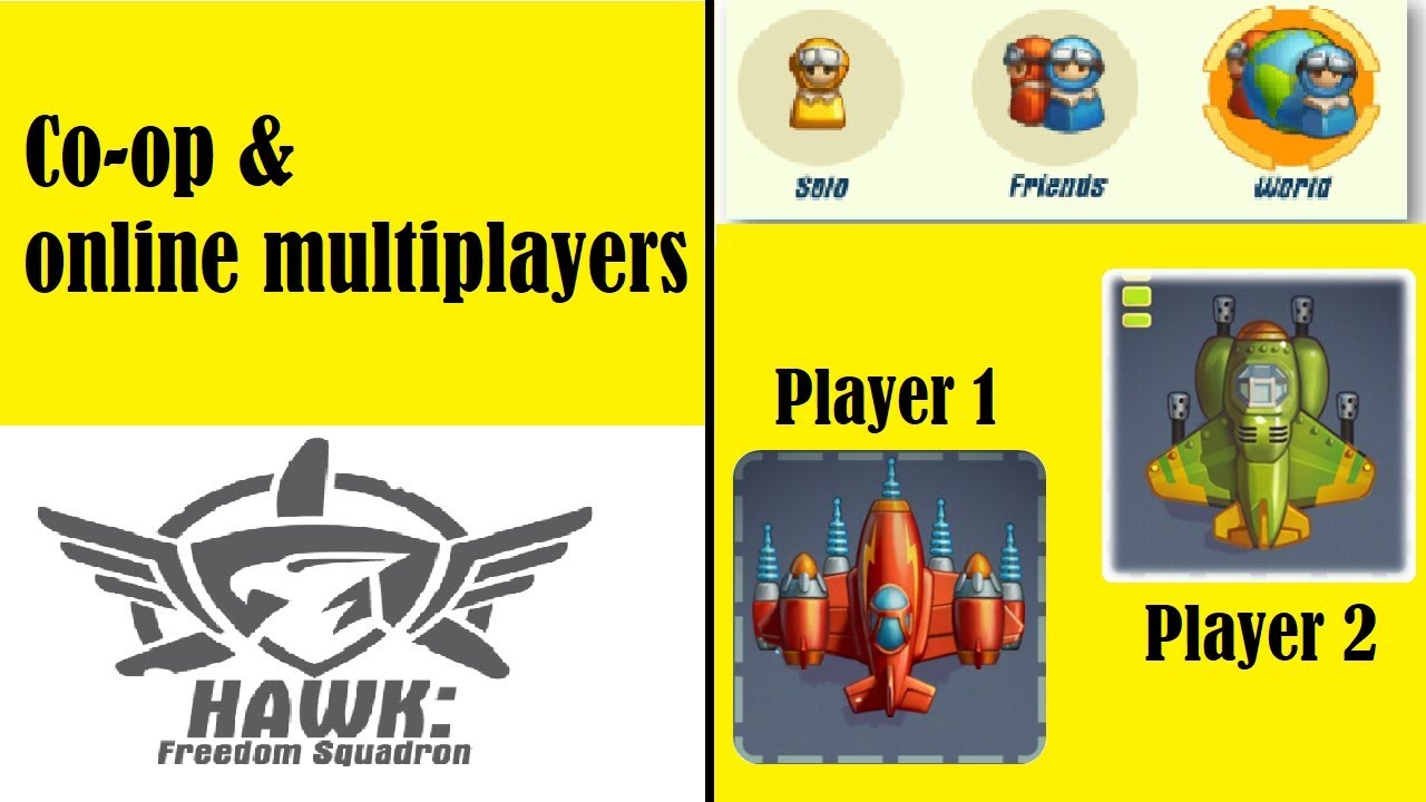2-Players? Best Shooting Airplane Arcade Game! HAWK : Freedom Squadron