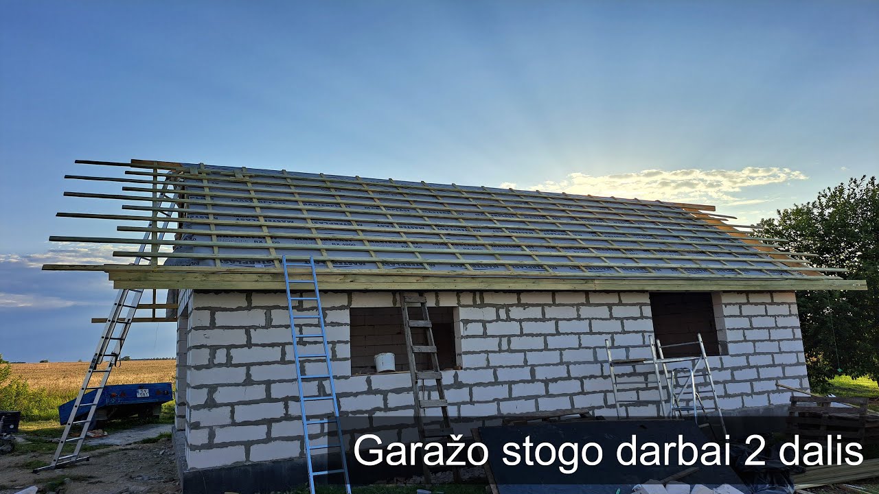 Garažo stogo darbai 2 dalis