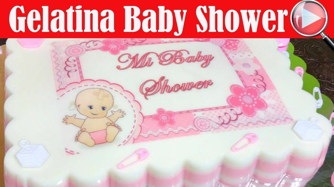 GELATINA con TRANSFER de Baby Shower para NIÑA 👶 Decorada, ROSA y FÁCIL de Hacer