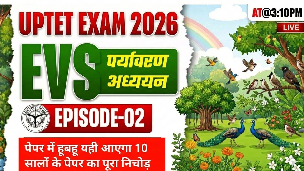UPTET 2026 evs previous year question paper| UP TET 2026 notification #educationstudypoint#uptet2026
