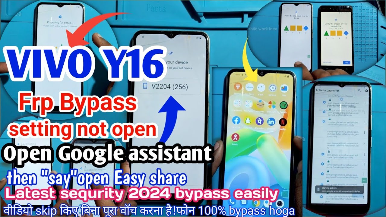 Vivo Y16 Frp Bypass Setting Not Open, Easy share Mathed Work Latest sequrity Bypass whithout pc