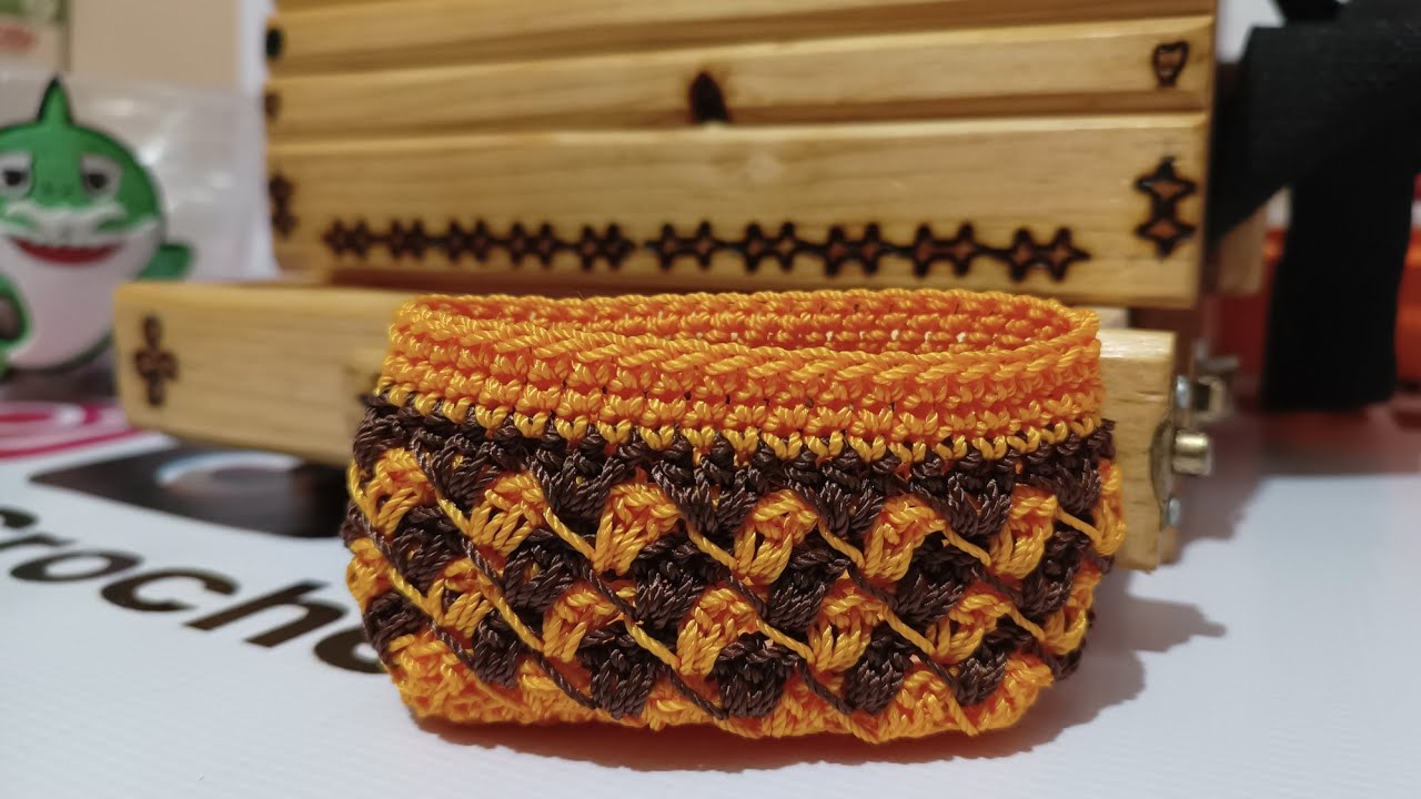 monedero a crochet bicolor para principiantes