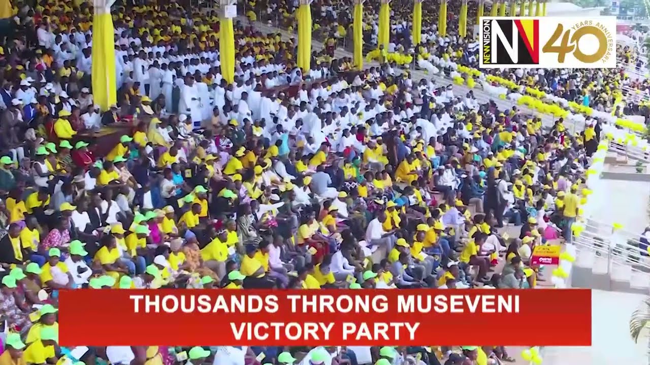 Thousands throng Museveni victory party
