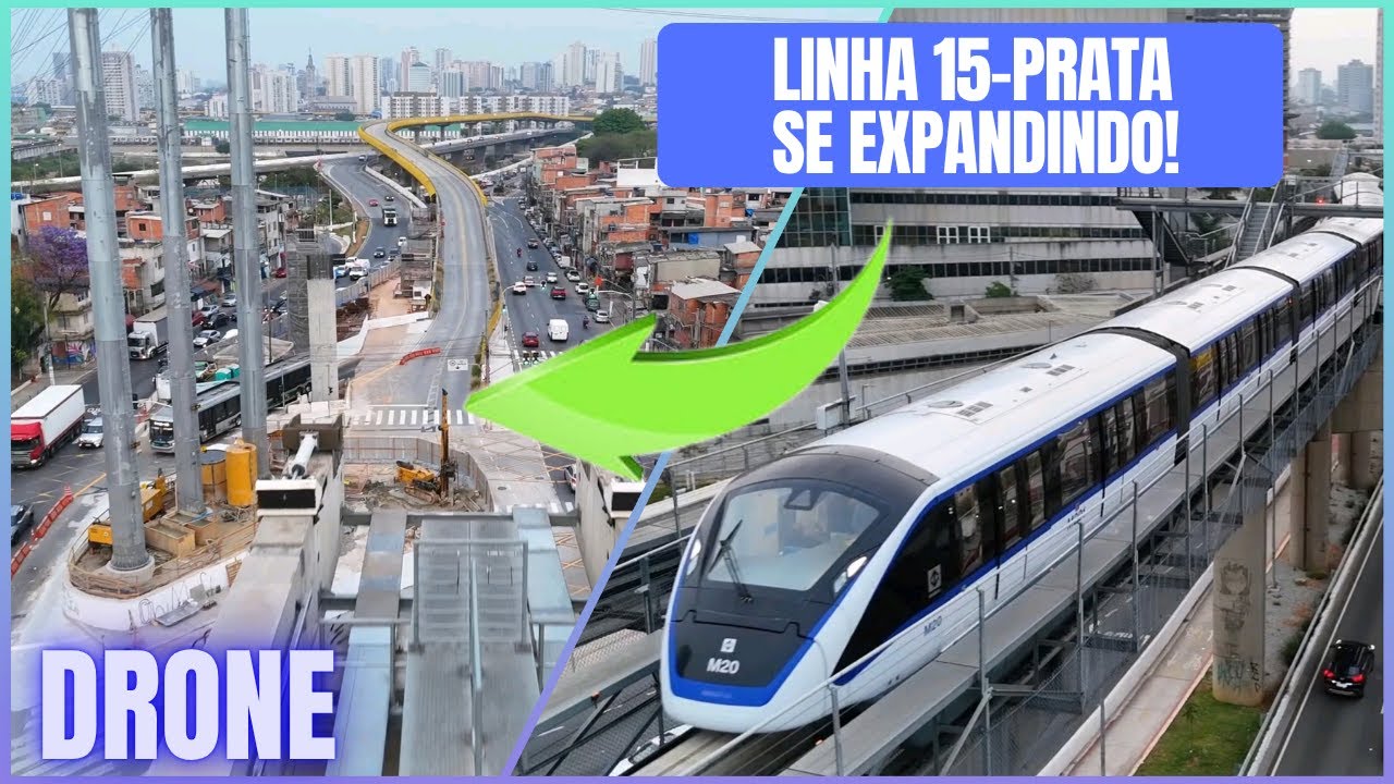 Drone na Linha 15 - Prata: Trecho entre V. Prudente e futura Esta&ccedil;&atilde;o Ipiranga - S&atilde;o Paulo
