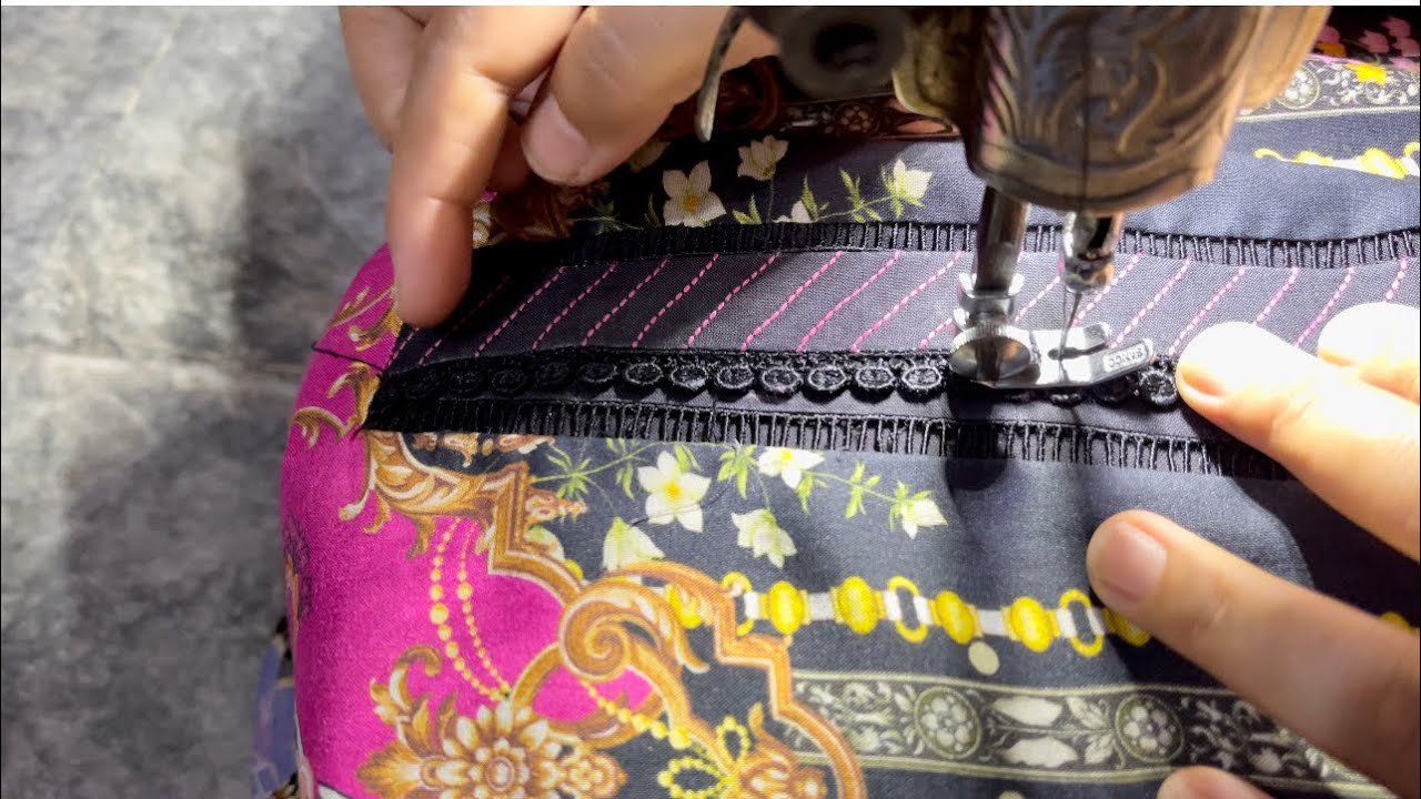 V placket neck design with boat neck. Very easy cutting and stitching method you have never seen!