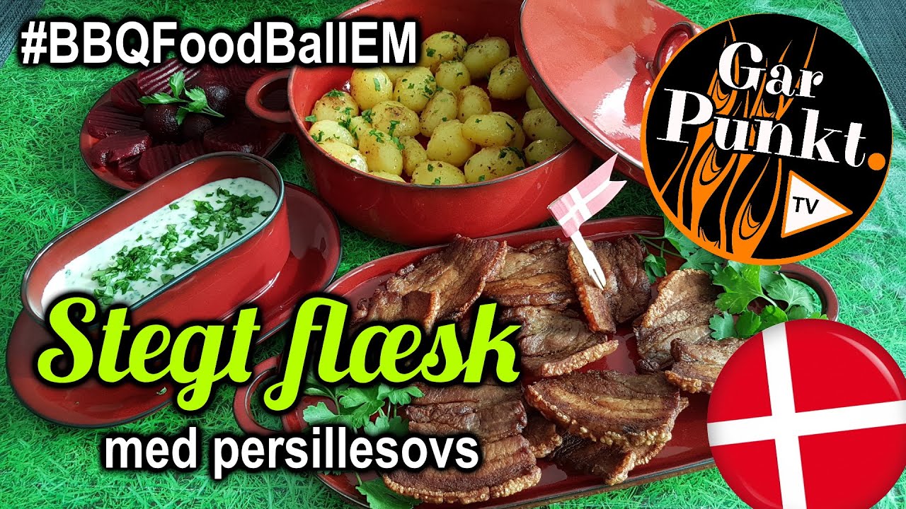 #BBQFoodballEM - Dänemark - Stegt flæsk med persillesovs - Schweinebauch mit Petersiliensauce